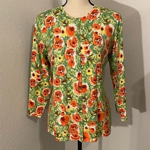 Green Floral Cardigan